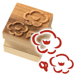 版木スタンプ 光琳梅 京からかみ 木版ミニスタンプ 木製・朴 季節のお便り 年賀状 便箋 手紙 京都府の工芸品
