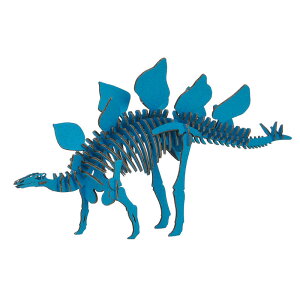 DINOSAUR恐竜骨格工作キット ステゴサウルス・ブルー ダンボールでつくる恐竜骨格 のりもはさみも使わずに組み立てられるペーパークラフト Cardboard craft kit Dinosaur
