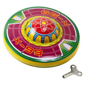 ブリキ玩具 UFO Neptune X 99 コレクター玩具 ゼンマイ式 レトロおもちゃ インド製 14.5×14×8cm