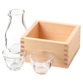 自宅で日本酒を楽しむ　ひのき枡の冷酒クーラーと徳利盃セット　五合枡+徳利+盃　Sake cooler and Liquor set