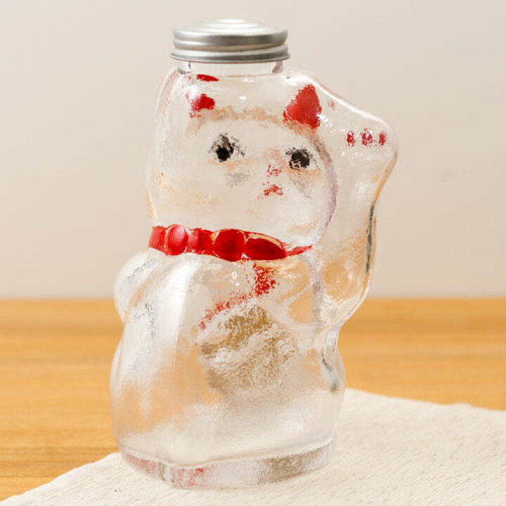 楽天市場】廣田硝子 招き猫 菓子ビン 小 (SM-2S) レトロ感ある懐かしの 