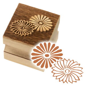 版木スタンプ 小判菊 京からかみ 木版ミニスタンプ 木製・朴 季節のお便り 年賀状 便箋 手紙 京都府の工芸品