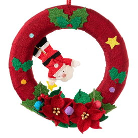 京都夢み屋　季節のリース　12月　クリスマス (IR-12)　季節のちりめん掛け飾り　Seasonal decoration of crepe fabric