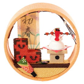 京都夢み屋　京の町家歳時記　1月　お正月・床の間 (IM-1)　季節のちりめん置き飾り　Seasonal decoration of crepe fabric