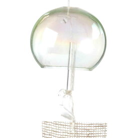 木之本　プチパール風鈴（小）　クリスタルガラス　淡い虹色のかすみがたなびくように　和風のウィンドチャイム　日本製　福島県の工芸品