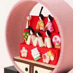 京都夢み屋京の町家歳時記3月ひな祭り・袋棚(IM-3)季節のちりめん置き飾り卓上専用スタンド付きSeasonaldecorationofcrepefabric