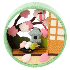 京都夢み屋　京の町家歳時記　4月　さくら・座敷 (IM-4)　季節のちりめん置き飾り　Seasonal decoration of crepe fabric