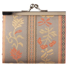 京都あらいそ　西陣織名物裂　小銭入れ・薄型115　小花縞幾何紋　Kyoto nishijin, Coin purse