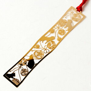 aubN}[J[@܂L (WAG004)@̞xV[Y@24K\ʉH@ubN}[J[@Metal bookmark Japanese pattern
