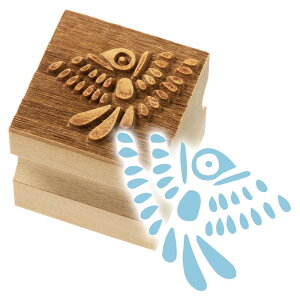 版木スタンプ 雀 京からかみ 木版ミニスタンプ 木製・朴 季節のお便り 年賀状 便箋 手紙 京都府の工芸品