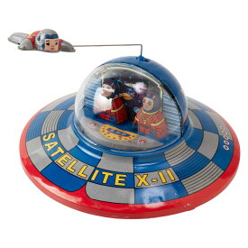 ブリキ玩具 宇宙船 Spaceship X-II 宇宙飛行士 ゼンマイ式 13cm レトロおもちゃ コレクター玩具