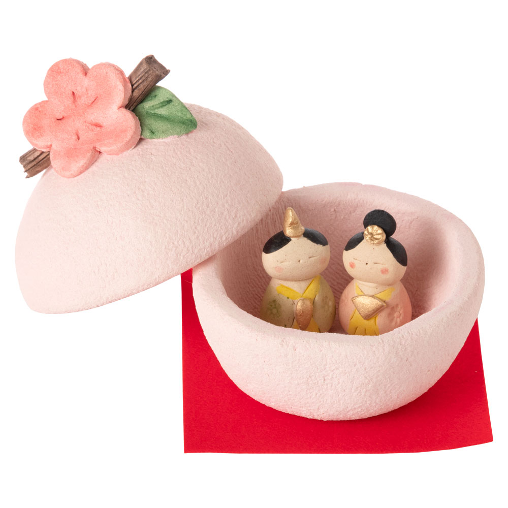 メーカー再生品 弥生窯 雛蓋物飾り HK844 瀬戸焼 手軽に飾れるコンパクトなお雛さま Setoyaki 最上の品質な Hina dolls 桃の節句