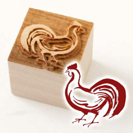 京からかみ　版木スタンプ　鶏　木版ミニスタンプ　京都府の工芸品　Karakami woodblock stamp