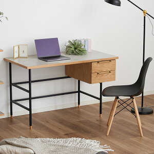 【10%OFFクーポン!】デスク パソコンデスク 机 pcデスク ワークデスク 木製デスク 収納付き 引き出し付き 引出し付き 幅120X奥行55X高さ72cm 木製 大川 シンプル コンパクト 学習机 学習デスク