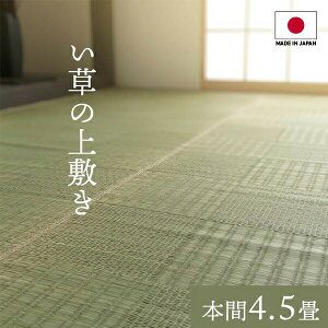 【10/24 20時〜 10%OFFクーポン!】【イケヒコ 】 純国産 い草 上敷き カーペット 格子柄 本間4.5畳 (約286×286cm)敷物 床敷 韓国インテリア