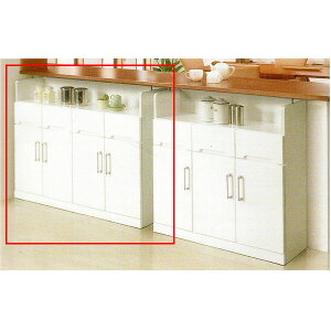 カップボード 食器棚 ロータイプ カウンター下収納 サイドボード キッチンカウンター キッチンボード 鏡面仕上げ 艶あり 木製 幅120cm 【 完成品 国産 】 カップボード 韓国インテリア