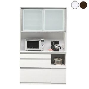 キッチンボード 食器棚 幅120cm 幅119.5X奥行48X高さ198 キッチン収納 収納棚 オープン収納 完成品 シンプル すっきり 日本製 大川 ホワイト ブラウン 鏡面メラミン ソフトクローズ おしゃれ 韓国