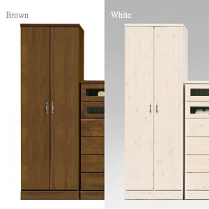 【10%オフクーポン!】ワードローブ タンス 木製 ロッカー 国産 衣類収納 服吊 収納家具 幅60cm クローゼット 日本製 ホワイト 白 ブラウン シンプル パイン モダン 韓国インテリア