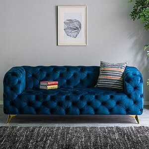 【10%オフクーポン!】【期間限定価格C】 ソファ 3人掛け エレガント モダン チェスターフィールド ベルベット おしゃれ 3P ソファ グレー 3P 三人掛けソファー ソファ ファブリック 布地 カ