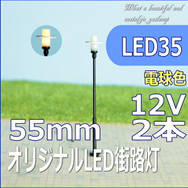 オリジナルLED街路灯　55mm　電球色　2本セット　led35