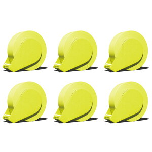 ロール付箋 ヤマト テープノフセン レモン 6個 クリアケース入り ロールテープポケットサイズ 手帳 付箋 携帯用 ロールのフセン 付箋紙 15mm幅