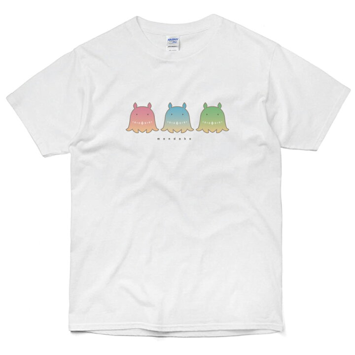 楽天市場 オリジナルtシャツ メンダコ3匹 めんだこ イラスト オリジナルイラスト夏物 半袖tシャツ 海 生き物 蛸かわいい ホワイト グレー ブラック ライトピンク ライトブルー半袖 半そで カジュアル メンズ レディース オリジナルデザイン イラスト 楽しい ゆるい