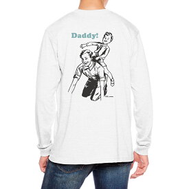 長袖Tシャツ KUS.., クス メンズ レディース オリジナルデザイン 綿100％ダディ Daddy バックプリントアパレル ロングスリーブTシャツ ホワイト ブラック S/M/L/XL/XXL
