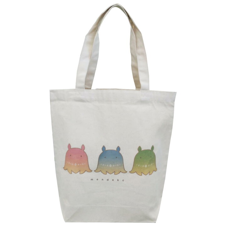 楽天市場 メンダコ3匹 メンダコ エコバッグ オリジナルグッズ めんだこ3匹イラスト かわいい 可愛い アイドル 夢色 グッズ ゆるい トートバッグ お買い物バッグ 肩掛けキャンバス素材 大きめ ショッピングバッグ 厚手ピンク ブルー ライトグリーンのメンダコイラスト