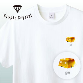 NFT CryptoCrystal クリプトクリスタル Tシャツ Gold ゴールド 金宝石 鉱石 貴石 宝石をモチーフにした可愛いキャラクター達NFT イラスト アパレル グッズ キャラクターホワイト S M L XL