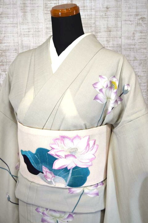 楽天市場】【当店オリジナル撫松庵浴衣♪】【撫松庵】仕立て上がり浴衣・プレタ浴衣(セオα)「蓮(ベージュ)」 : 和工房みやお