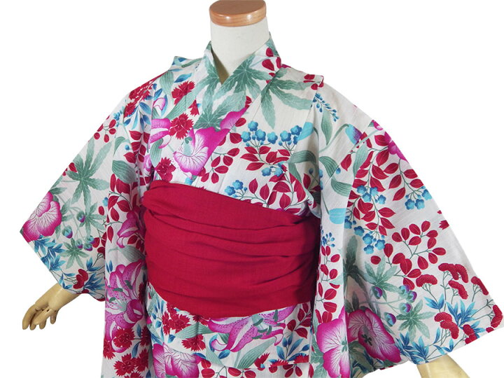 楽天市場】【撫松庵ジュニア】浴衣「夏草（オフシロ）」【10〜11歳 