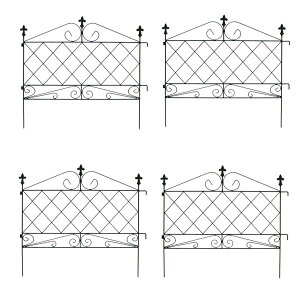 フェンス アイアンフェンス アプローチローフェンス 幅72×高さ65cm 4枚組 スチール製 AF008-4P
