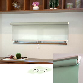 日本製 横長窓用無地ロールスクリーン 幅115cm 高さ140cm 住宅サッシ標準規格寸法 窓目隠し 節電対策