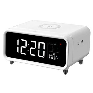 ワイヤレスチャージングクロック ワイヤレス充電時計 Qiスマートフォン充電付き置き時計 QA-06