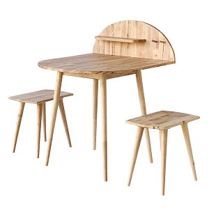 壁側収納 ダイニングデスクセット 幅80cm 天然木 NATURAL SIGNATURE コンパクトキッチンテーブル 椅子 3916A-LI