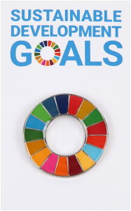 国連ガイドライン対応 SDGs 台紙付き ピンバッジ バッチ バッヂ 1個からまとめ買いまで (丸みタイプ（マグネットタイプ）, 1個)