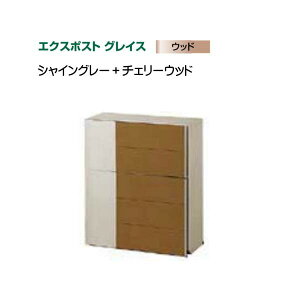 【LIXIL リクシル】エクスポスト グレイスウッド(壁付け・壁掛け)タイプ 色:シャイングレー+チェリーウッド郵便受け 新聞受けポスト LIXIL 東洋エクステリア おしゃれ 回覧板 新築 壁付けポ