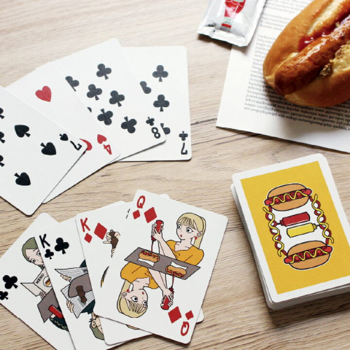 楽天市場 メール便 トランプ カード かわいい ホットドッグ プレイングカード Hotdog Playing Cards プロマジシャン プロ 手品 マジック 珍しい プレゼント U S プレイングカード アメリカ Wakuwaku Wakuwaku