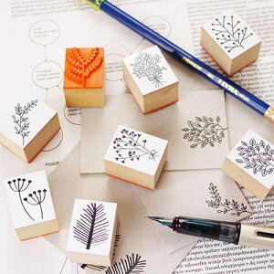 文房具 プレゼント おしゃれ スタンプ ハンコ ( #80 ) セット 判子 Eco stamp mini series かわいい 便利 日本製 エコ 素材 葉っぱ リーフ ボタニカル モンステラ ブライダル カード 便箋 一筆箋 / WakuWa