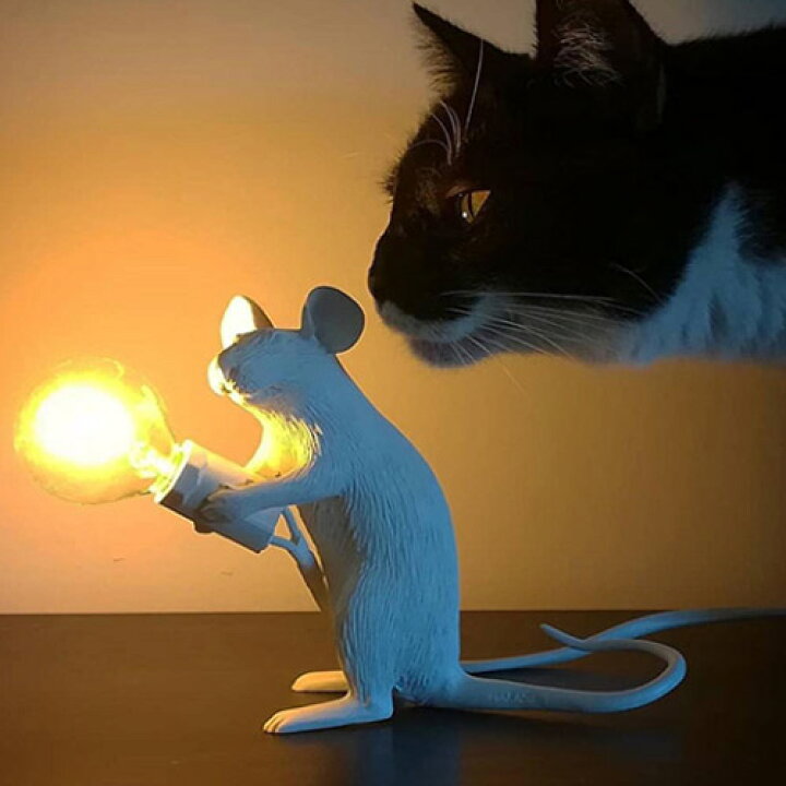楽天市場 ランプ ベッドサイド 照明 おしゃれ スタンド 卓上 ライト ねずみ マウスランプ Seletti Mouse Lamp アート おもしろ 雑貨 電気 オブジェ ホワイト 海外 ケーブル 小さい Wakuwaku Wakuwaku