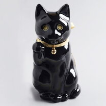 楽天市場】招き猫 黒 貯金箱の通販