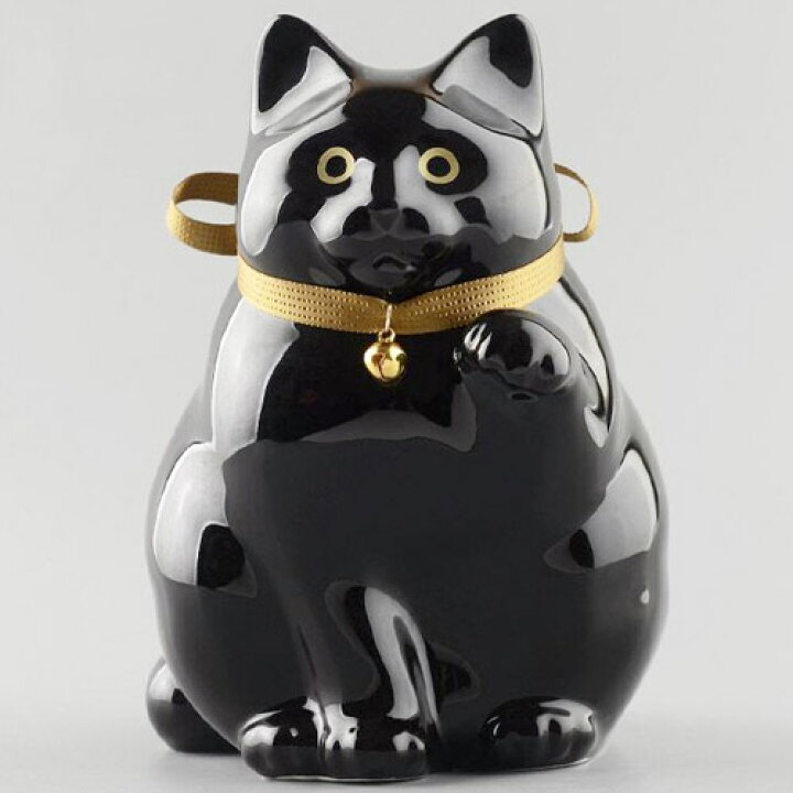 楽天市場 招き猫 おしゃれ かわいい 高級 日本製 へそくりの招き猫 弍号黒丸 黒 Katakoto カタコト Manekineko Bank First Model Black 猫 雑貨 陶器 貯金箱 ブラック 佐賀 肥前吉田焼 開店 開業 祝い オープン プレゼント