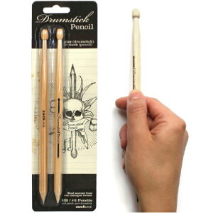 【 メール便 】 おもしろ 文房具 えんぴつ 鉛筆 ドラムスティック ペンシル 【 Suck UK / サックユーケー 】Drumstick Pencil ドラマー ドラム ロック 木製 変わった おもしろ文具 イギリス 海外 おも