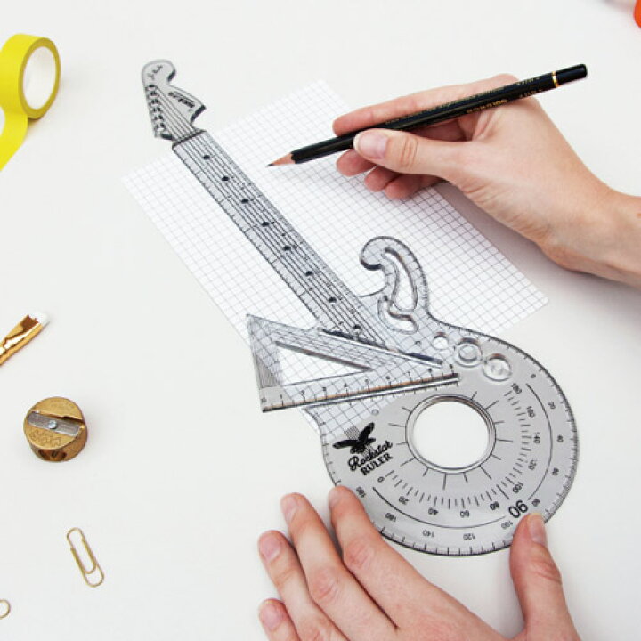 楽天市場 メール便 おもしろ 文房具 定規 おもしろ文具 ギター ルーラー ロックスター Suck Uk サックユーケー Rockstar Ruler 文具 海外文具 面白文具 音楽好き プレゼント Wakuwaku Wakuwaku