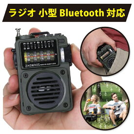 【楽天1位★3冠達成】 ラジオ 小型 防災 おしゃれ レトロ デザイン ZHIWHIS アーミーグリーン ワイドfm am アンテナ AM1 バンド 短波 プリセット ポケット 携帯 ポータブル スリープタイマー usb メモリ 対応 充電 式 ブルートゥース マルチ コンパクト