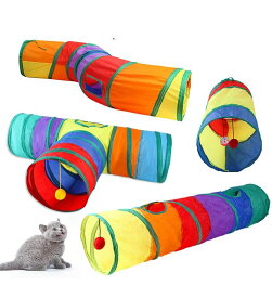 猫 トンネル キャットトンネル 4穴付き ボール付 水洗い可能 みつまた 直径25CM ブルー ピンク 猫 玩具 運動不足解消 ストレス解消 猫おもちゃ 猫トンネル 猫のおもちゃ ペット玩具 折りたたみ 収納便利2898円→1540円!】