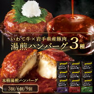 冷凍ハンバーグ 湯煎 ギフト レトルト 肉ギフト 黒毛和牛 いわて牛 岩手県豚肉 3個 6個 9個 デミグラス …