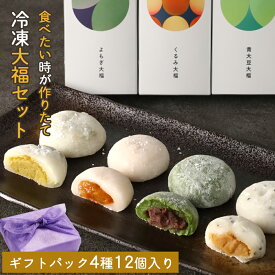 冷凍大福 4種 計12個 詰め合わせ 贈答 ギフト りんご大福 くるみ大福 よもぎ大福 青大豆大福 大福ギフト 和菓子ギフト 和菓子 大福 お祝い お礼 出産内祝い 結婚内祝い お取り寄せ 個包装 送料無料 冬ギフト