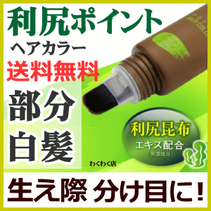 白髪染め部分【送料無料】利尻昆布エキス配合自然に仕上がる傷んだ髪をいたわるポイントヘアカラー(利尻ヘアカラー)部分白髪染め!