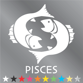 星座 グッズ シール 魚座 ステッカー （うお座・pisces）カー シール 自動車 車 星 カッティング シート イラスト デカール ステッカー 車 バイク スーツケース